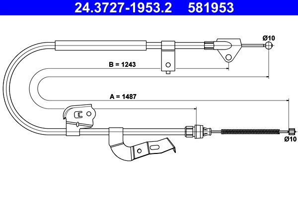 Cable Pull, parking brake 24.3727-1953.2