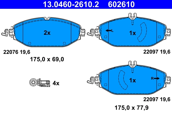 Brake Pad Set, disc brake 13.0460-2610.2