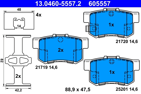 Brake Pad Set, disc brake 13.0460-5557.2