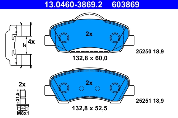 Brake Pad Set, disc brake 13.0460-3869.2
