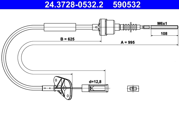 Cable Pull, clutch control 24.3728-0532.2