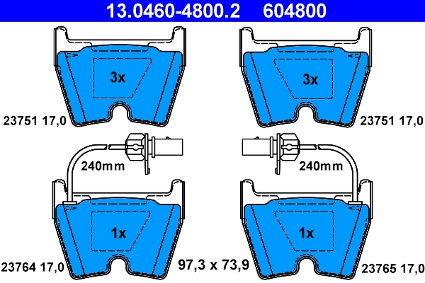 Brake Pad Set, disc brake 13.0460-4800.2