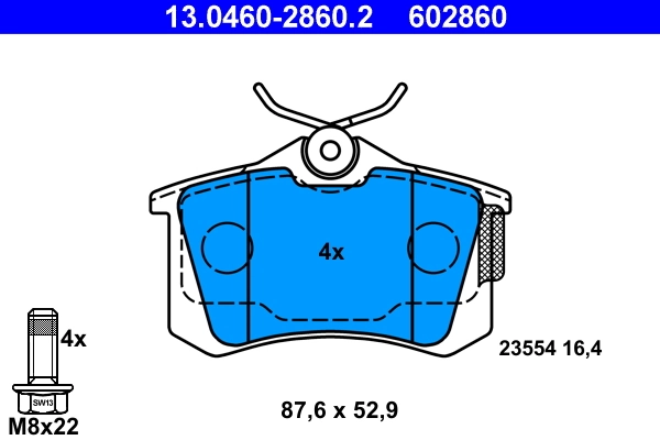 Brake Pad Set, disc brake 13.0460-2860.2