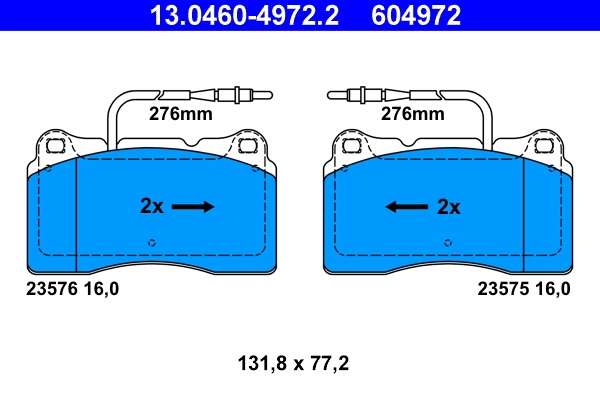 Brake Pad Set, disc brake 13.0460-4972.2