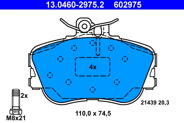 Brake Pad Set, disc brake 13.0460-2975.2