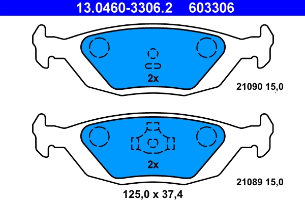 Brake Pad Set, disc brake 13.0460-3306.2
