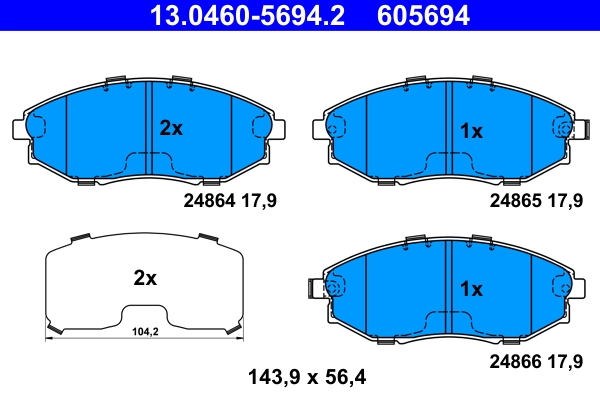 Brake Pad Set, disc brake 13.0460-5694.2