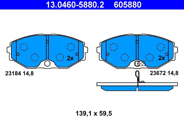 Brake Pad Set, disc brake 13.0460-5880.2