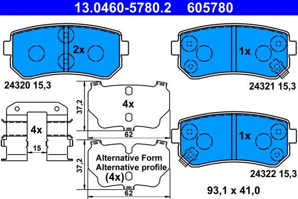 Brake Pad Set, disc brake 13.0460-5780.2