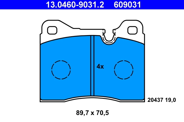 Brake Pad Set, disc brake 13.0460-9031.2