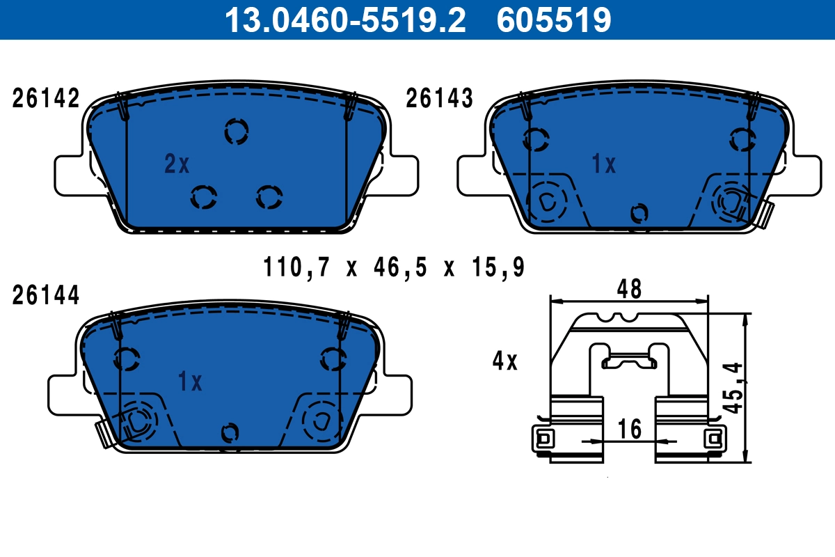 Brake Pad Set, disc brake 13.0460-5519.2