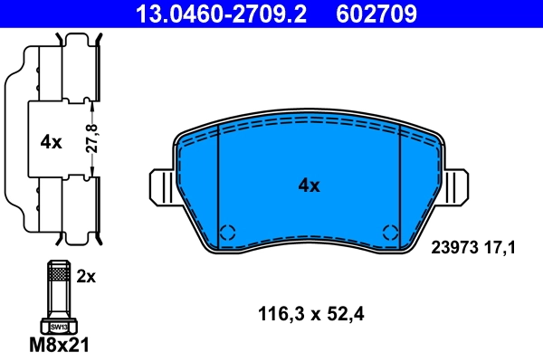 Brake Pad Set, disc brake 13.0460-2709.2