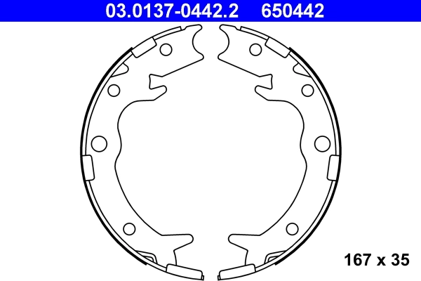 Brake Shoe Set, parking brake 03.0137-0442.2