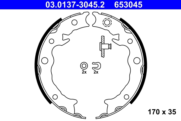 Brake Shoe Set, parking brake 03.0137-3045.2