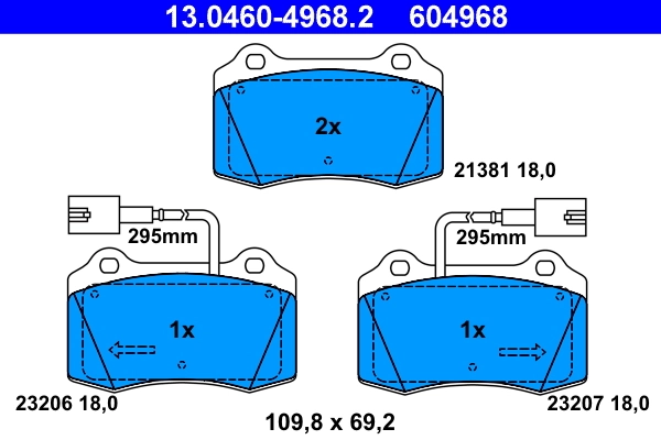 Brake Pad Set, disc brake 13.0460-4968.2