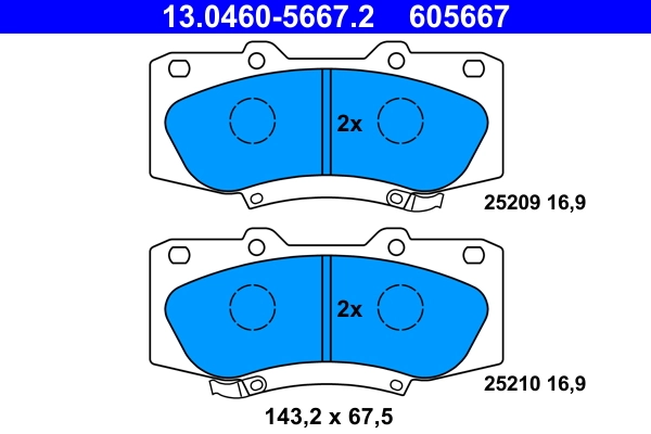 Brake Pad Set, disc brake 13.0460-5667.2