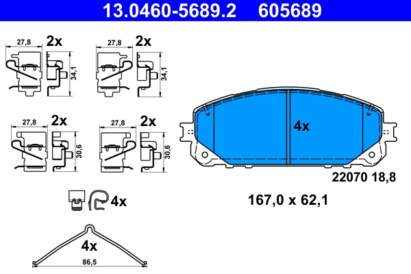 Brake Pad Set, disc brake 13.0460-5689.2