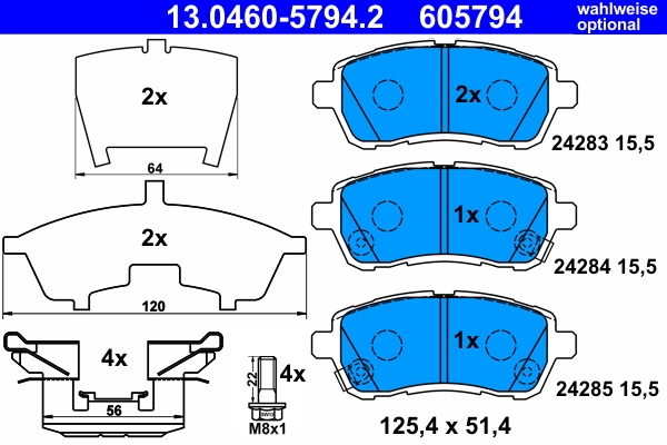 Brake Pad Set, disc brake 13.0460-5794.2
