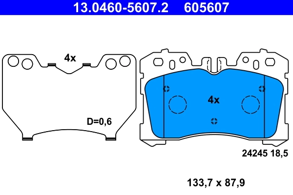 Brake Pad Set, disc brake 13.0460-5607.2