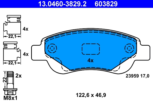 Brake Pad Set, disc brake 13.0460-3829.2