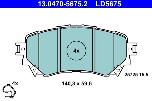 Brake Pad Set, disc brake ATE Ceramic 13.0470-5675.2