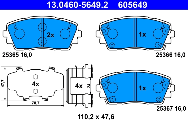 Brake Pad Set, disc brake 13.0460-5649.2