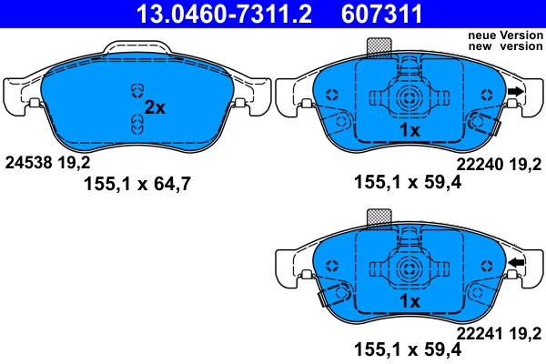 Brake Pad Set, disc brake 13.0460-7311.2