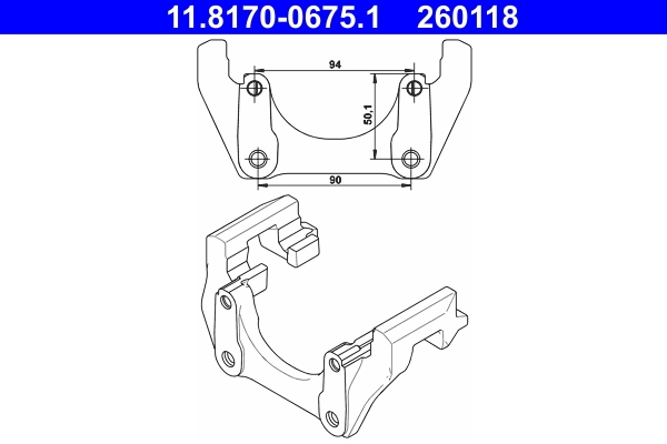 Bracket, brake caliper 11.8170-0675.1