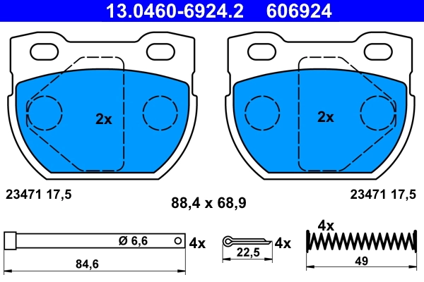 Brake Pad Set, disc brake 13.0460-6924.2