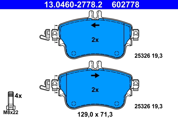 Brake Pad Set, disc brake 13.0460-2778.2