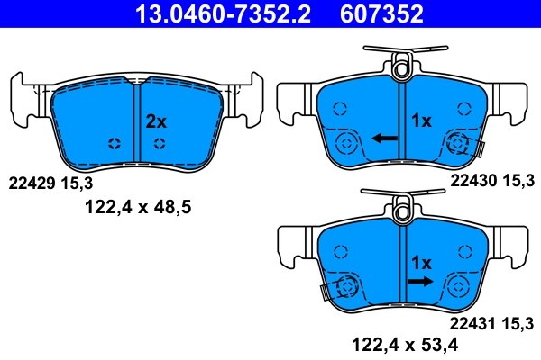 Brake Pad Set, disc brake 13.0460-7352.2