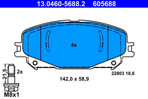 Brake Pad Set, disc brake 13.0460-5688.2