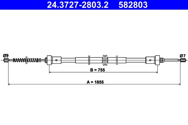 Cable Pull, parking brake 24.3727-2803.2