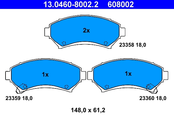 Brake Pad Set, disc brake 13.0460-8002.2