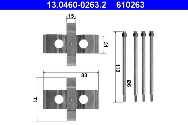 Accessory Kit, disc brake pad 13.0460-0263.2