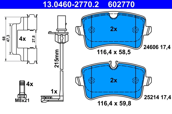 Brake Pad Set, disc brake 13.0460-2770.2