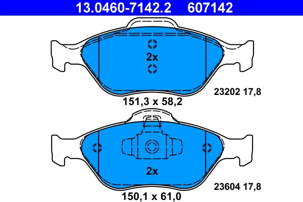Brake Pad Set, disc brake 13.0460-7142.2