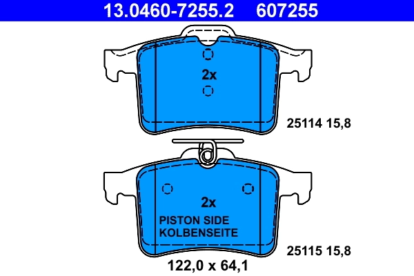 Brake Pad Set, disc brake 13.0460-7255.2