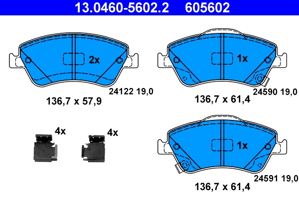 Brake Pad Set, disc brake 13.0460-5602.2