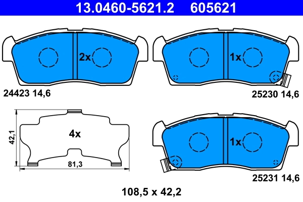 Brake Pad Set, disc brake 13.0460-5621.2