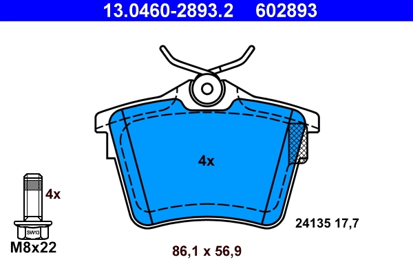 Brake Pad Set, disc brake 13.0460-2893.2