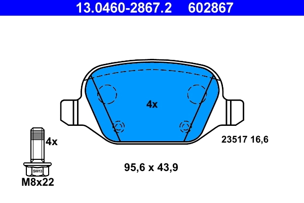 Brake Pad Set, disc brake 13.0460-2867.2