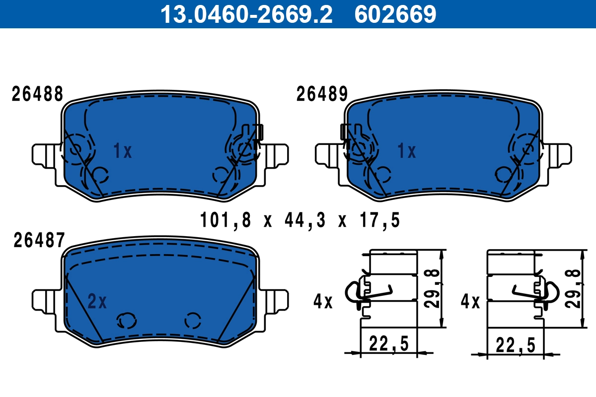 Brake Pad Set, disc brake 13.0460-2669.2