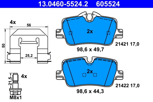Brake Pad Set, disc brake 13.0460-5524.2