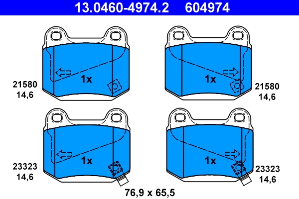 Brake Pad Set, disc brake 13.0460-4974.2