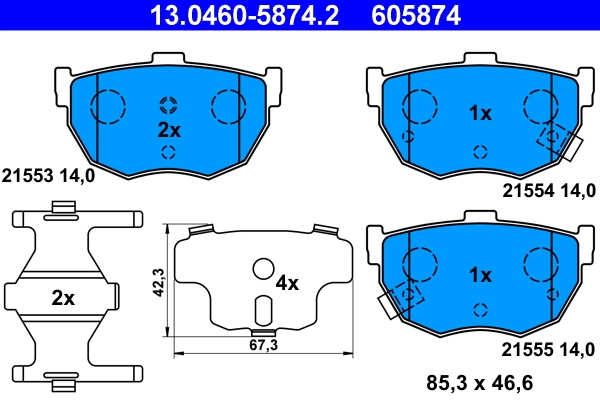Brake Pad Set, disc brake 13.0460-5874.2