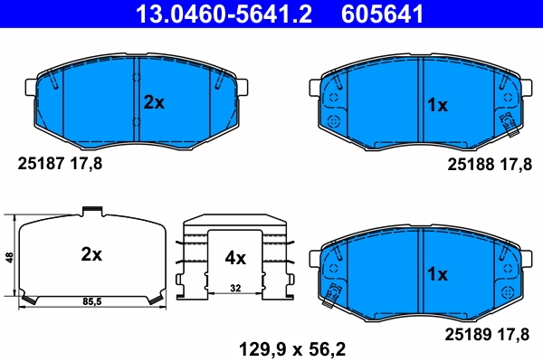 Brake Pad Set, disc brake 13.0460-5641.2
