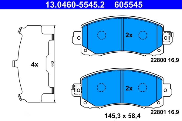 Brake Pad Set, disc brake 13.0460-5545.2