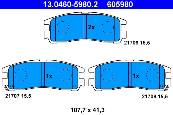 Brake Pad Set, disc brake 13.0460-5980.2