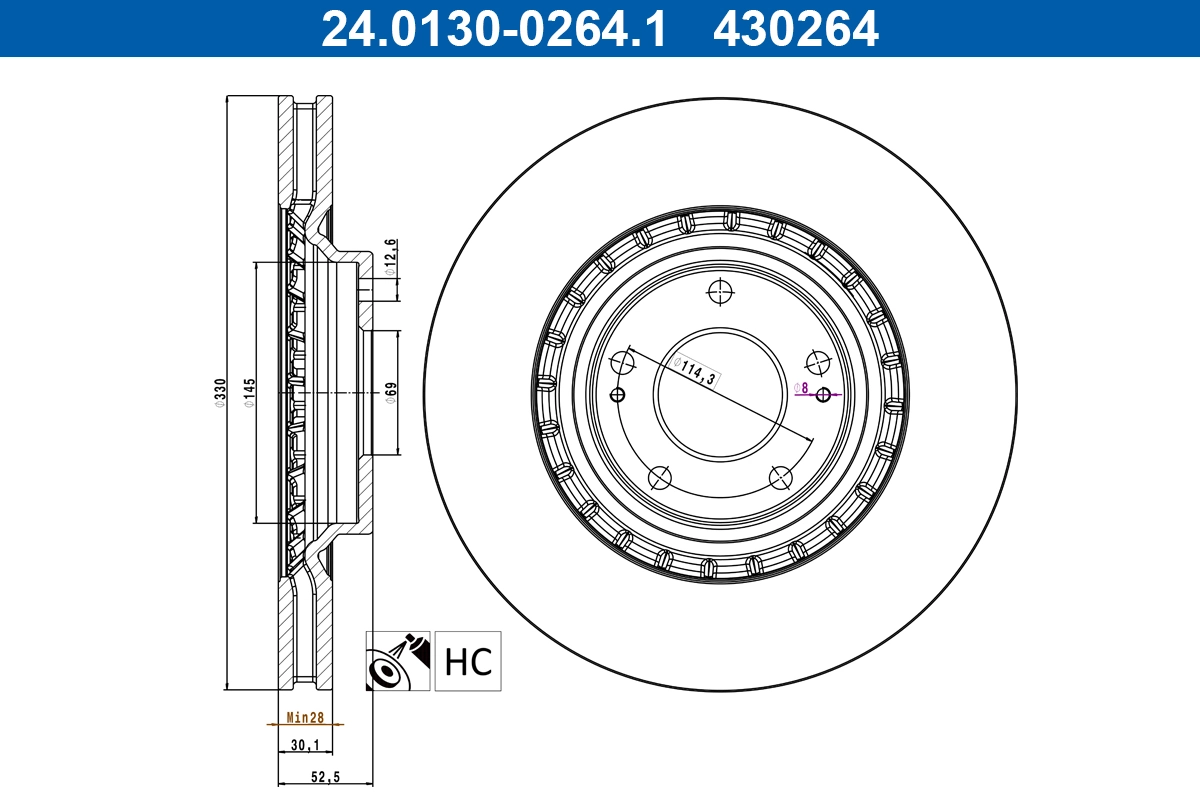 Brake Disc 24.0130-0264.1